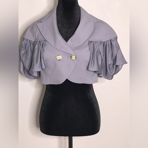 🌞Bebe Short Silk Sleeve Gray Jacket Top 4 - Picture 3 of 15